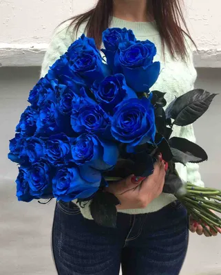 Синие розы россыпью - заказать, купить с доставкой в Челябинске
