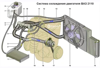 🚘 Система охлаждения ВАЗ 2110 (инжектор, 8 и 16 клапанов): фото | ▽ О Ладе  ▽