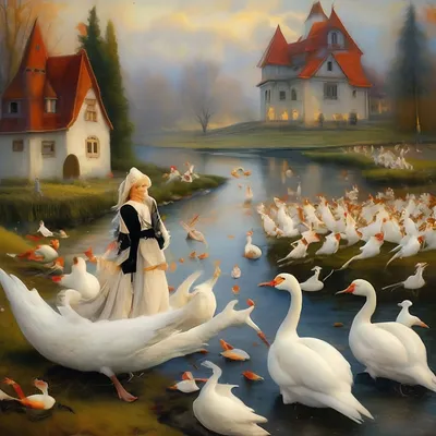 Рисунок Гуси- лебеди №34357 - «Сказки родного края» ( - )