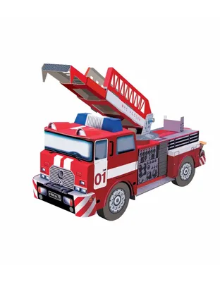 Сборная игрушка из картона "Пожарная машина" - купить по цене 240 руб. |  Дом русской игрушки