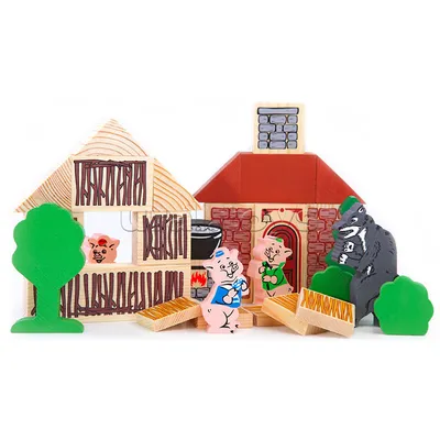 Купить Сказка "Три поросенка" (герои+домик), пальчиковый театр 1102002 в  магазине развивающих игрушек Детский сад