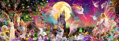 Фотообои панорамные «Сказочная страна» WG 00311 Fairyland wall mural 4 part