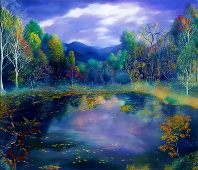 Сказочное озеро , по бокам деревья…» — создано в Шедевруме
