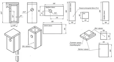 Как построить скворечник своими руками. Схема скворечника. | Сам себе  Строитель | Дзен