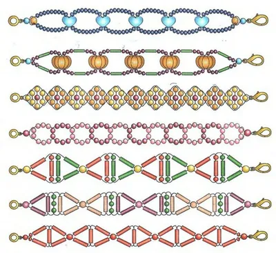 Схемы для плетения браслетов из бисера