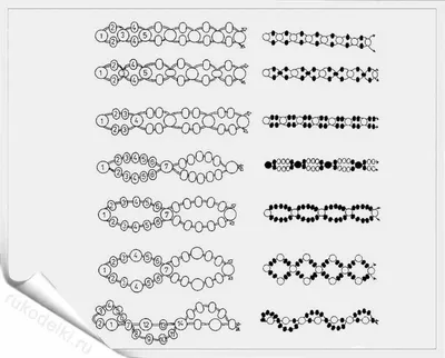 Схема фенечки из бисера "Бабочки" | Техники плетения бисером,  Бисероплетение, Бисер
