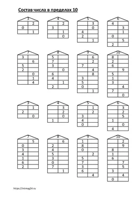 Состав числа в пределах 10 - 