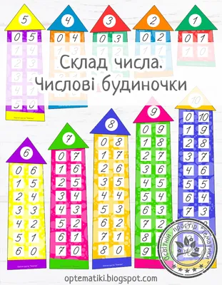 Стенд Домики Состав числа купити недорого в Україні. Ціна на стенди, фото-  StendUA