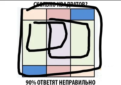 Сколько квадратов Вы видите? Не каждый ответит правильно, ведь загадка с  подвохом | DUM-DUM | Дзен