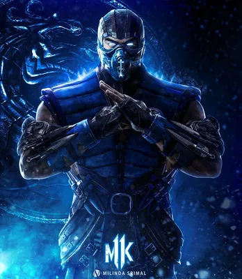 Девушка закосплеила Скорпиона из Mortal Kombat. На фото у нее белые глаза и  горящие руки