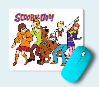 Скуби Ду, Дафна, Шегги, Фред и Вельма (Scooby-Doo) коврик для мыши  прямоугольный (цвет: белый) | Все футболки интернет магазин футболок.  Дизайнерские футболки, футболки The Mountain, Yakuza, Liquid Blue