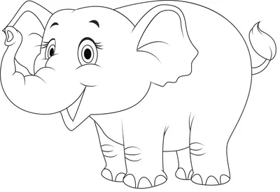 Раскраска - Дикие животные - Африканский слон | MirChild