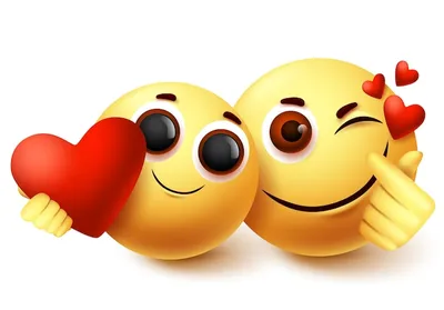 Emoji любовь пара характер векторный дизайн emojis и смайлик в любви  выражение лица | Премиум векторы