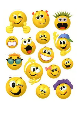 Наклейки смайлики эмоции для детей стикеры Эмодзи Emoji - купить с  доставкой по выгодным ценам в интернет-магазине OZON (936811980)