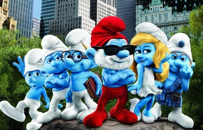 Обои город, Нью-Йорк, гномы, небоскрёбы, the movie, Смурфики, Smurfs  картинки на рабочий стол, раздел фильмы - скачать