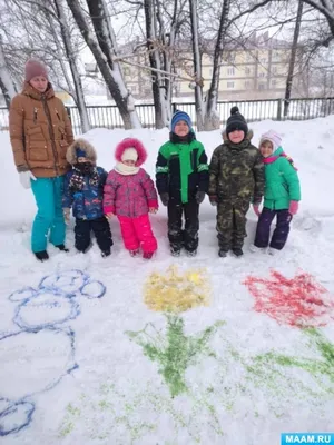 Первый снег, дети играют в снежки…» — создано в Шедевруме