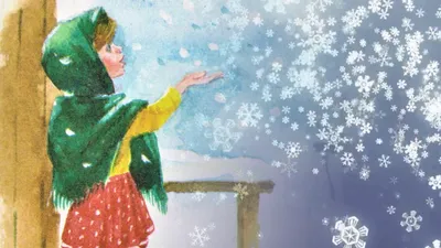 Иллюстрация А снег идёт в стиле детский | 