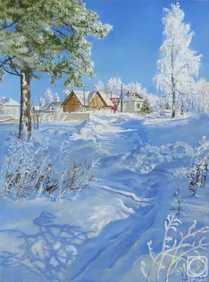 Зима в ''Апреле"(2)» картина Цыганкова Александра (картон, масло) — купить  на 