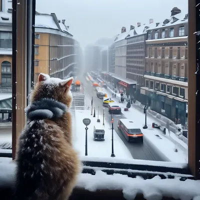Снег за окном картинки