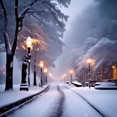Красивый снегопад