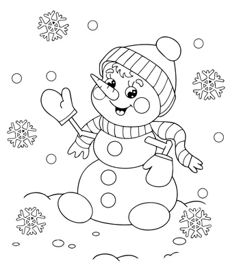 Раскраска Снег Снеговик Распечатать Бесплатно для Взрослых и Детей -  