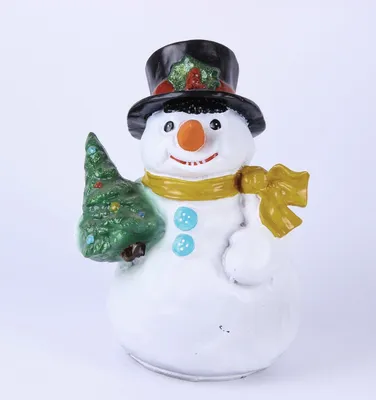 Раскраска Снеговик с ёлкой распечатать или скачать