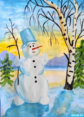 Картинка снеговик для детей 7 лет — Все для детского сада