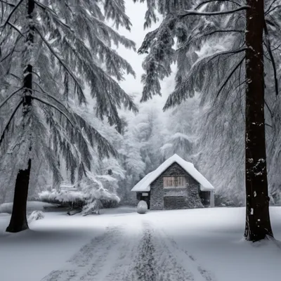 Зимняя сказка,сквер,снежные деревья,…» — создано в Шедевруме