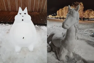 Подборка самых необычных скульптур из снега на Кубани - 