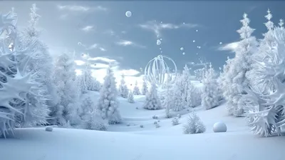 Новогодние шары на елке со снегом, изолированные на белом :: Стоковая  фотография :: Pixel-Shot Studio