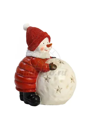 Снеговик толкает снежный ком,светодиодный. 27х19х30 купить оптом от  производителя в Москве.