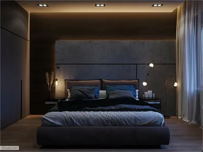 Вид спальни с большой удобной красивой кроватью ночью - Nightview of big  modern architecture desi… | Bedroom decor design, Modern luxury bedroom,  Luxurious bedrooms