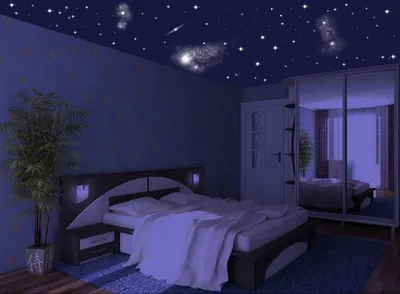 Спальня ночью (65 фото)