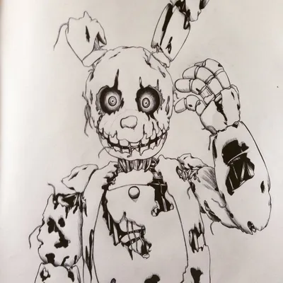 How to draw Ignited Springtrap, FNaF, Как нарисовать игнайт Спрингтрапа,  ФНаФ - YouTube