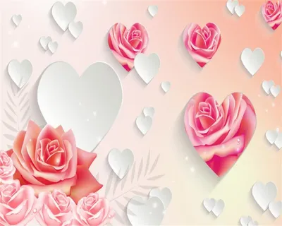 Пользовательские Фото Обои 3D Stereo Красивые Романтическая Любовь Красная  Роза Лепестки Цветка ТВ Фоне Стены От 1 685 руб. | DHgate
