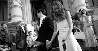 Свадебные черно-белые фото из загса