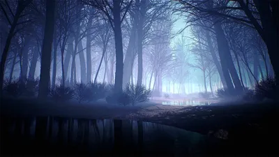 Страшный лес с загадочным силуэтом» — создано в Шедевруме
