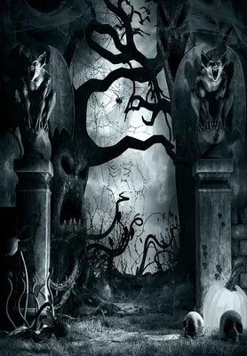 Фон для фотосъемки в стиле Хэллоуин с изображением страшного кладбища леса  ночного привидения для детей и взрослых | AliExpress