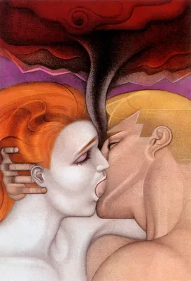 Скачать обои любовь, страсть, поцелуй, Karen Abramyan, heat kiss, раздел  настроения в разрешении 1920x1200