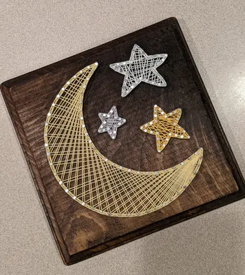 Moon and Stars String Art - Etsy