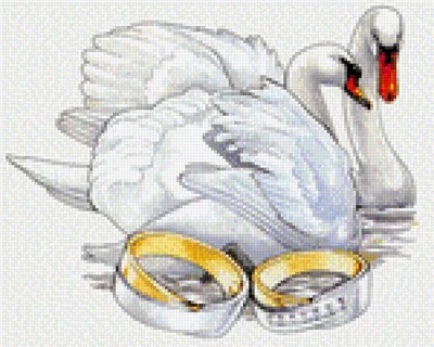 Предпросмотр схемы вышивки «Свадебные лебеди» (№548544) - Вышивка крестом