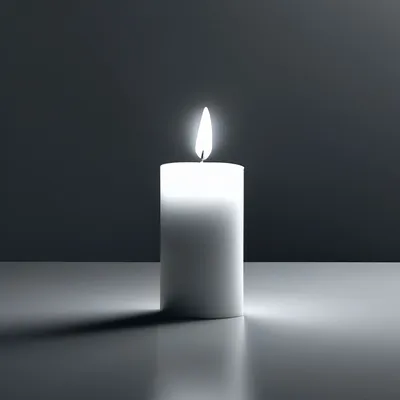 Черно-белое изображение свечи на белом фоне. | Премиум векторы