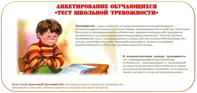 Анкетирование обучающихся «Тест школьной тревожности» — Вики ЦДО