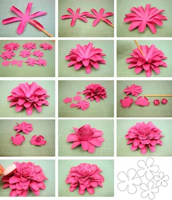 Как сделать пышный цветок из бумаги своими руками: 72 фото и шаблона