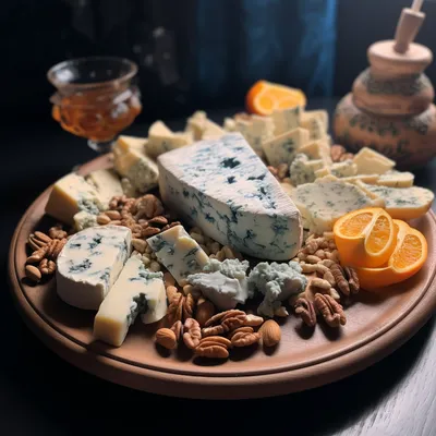 Сыр Рокфорти с голубой плесенью 55%, круг 2 кг