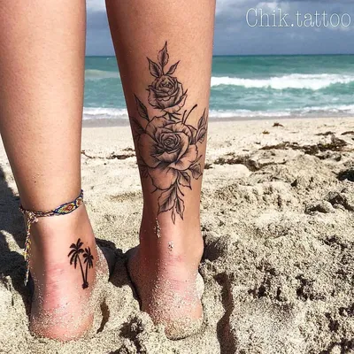 Татуировка на ноге для девушек на икре: идеи, стили, уход - 