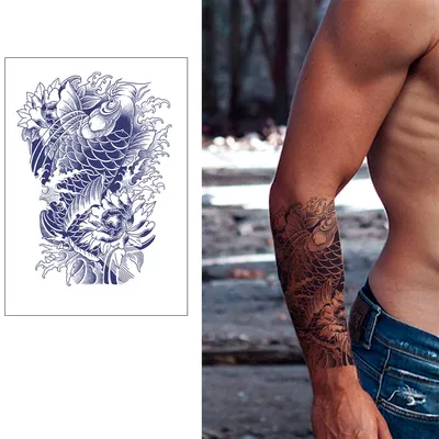Водостойкие Временные художественные тату-наклейки, полуперманентные, 2  шт., цветущие Традиционные татуировки, маркеры для тела, тату для рук и ног  | AliExpress