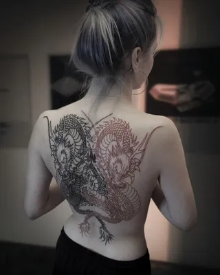 Купить Большой водостойкий тигр-дракон, татуировка на всю спину, наклейка- тату, временная татуировка | Joom