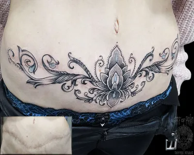 Женские тату на животе | ANATOMY TATTOO STUDIO | Дзен