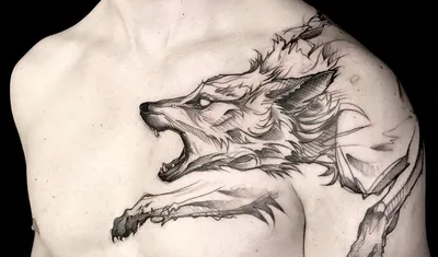 Тату волк, wolf tattoo